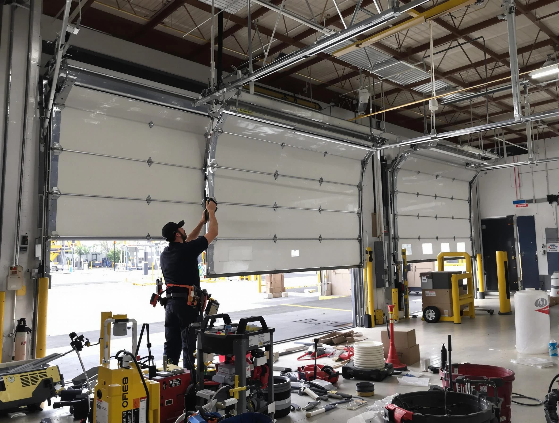 Johns Creek Garage Door Repair technician performing commercial garage door repair in Johns Creek