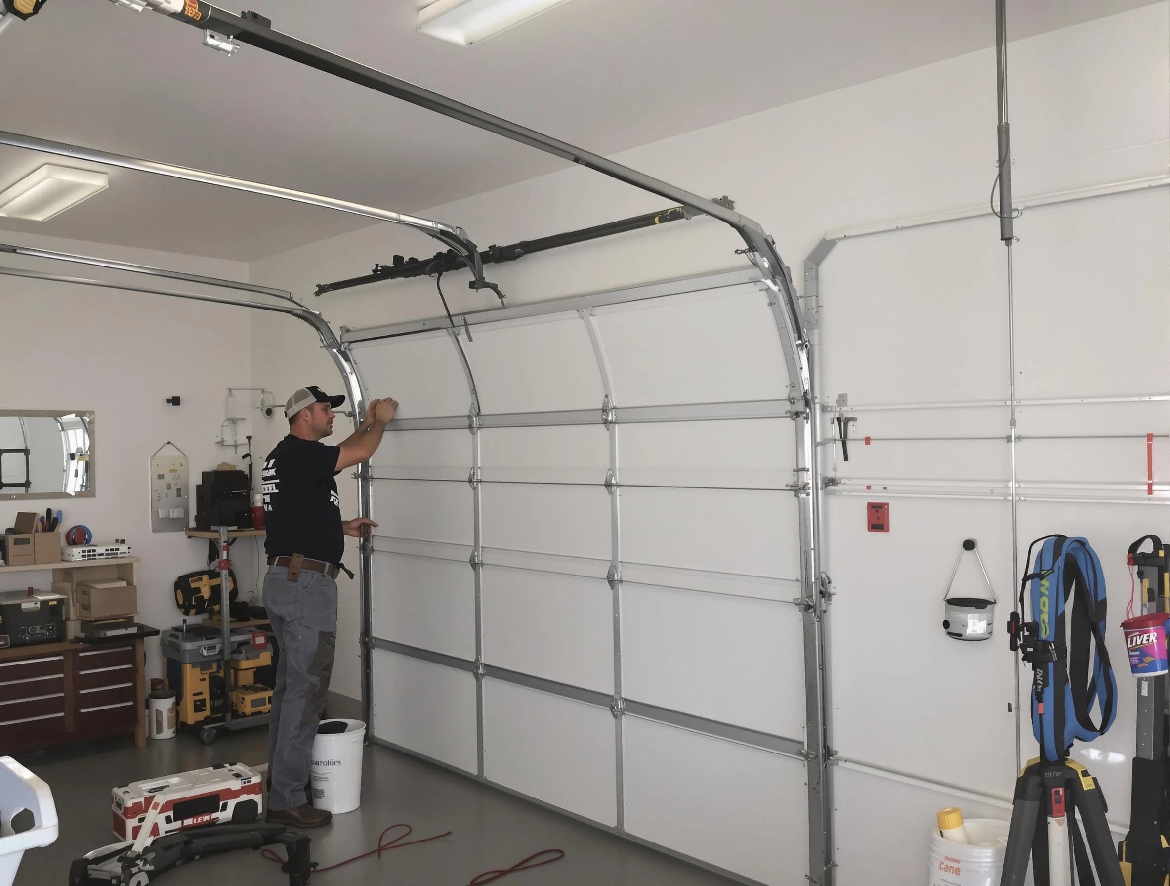 Johns Creek Garage Door Repair team installing new garage door in Johns Creek