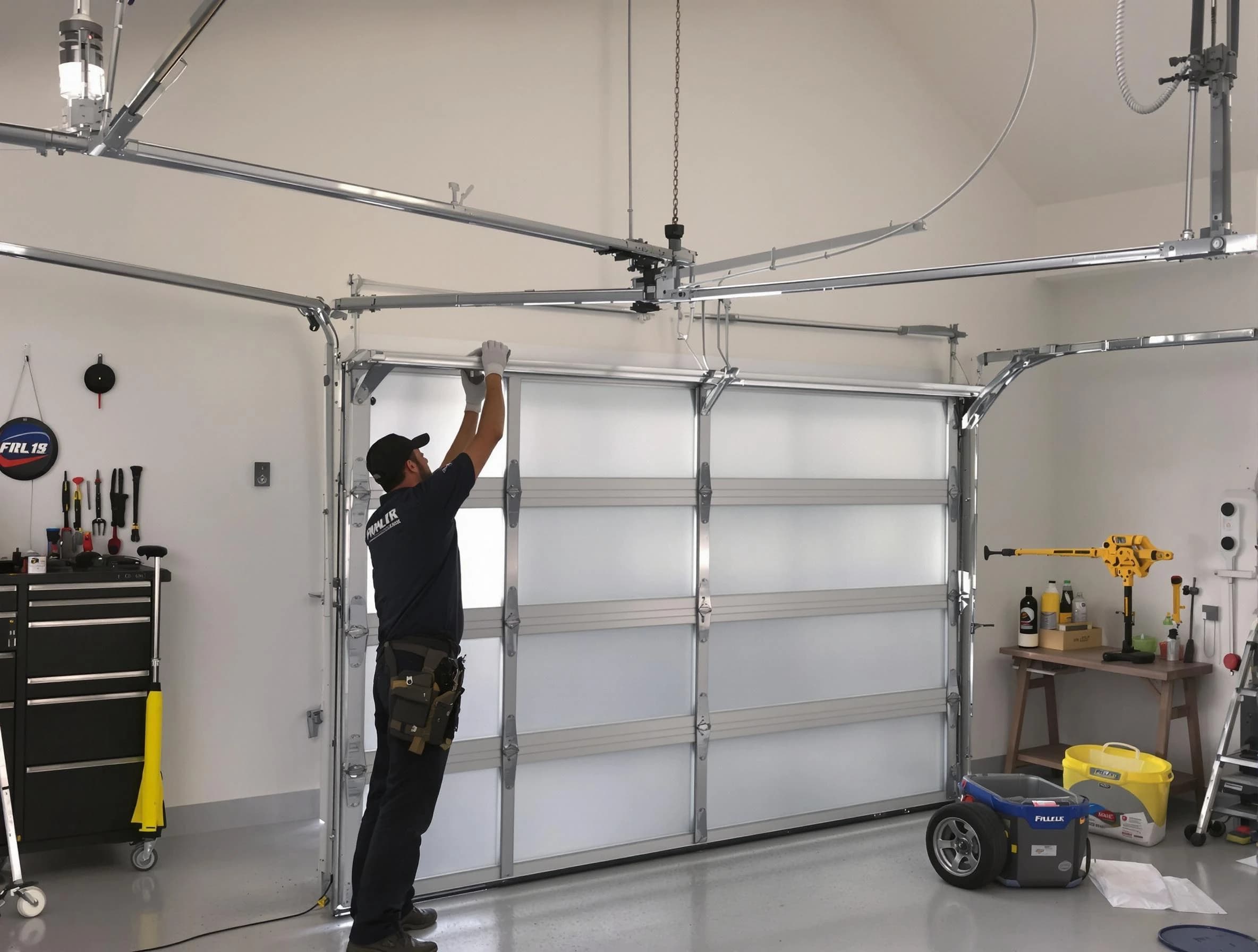 Johns Creek Garage Door Repair certified team performing precision garage door installation in Johns Creek
