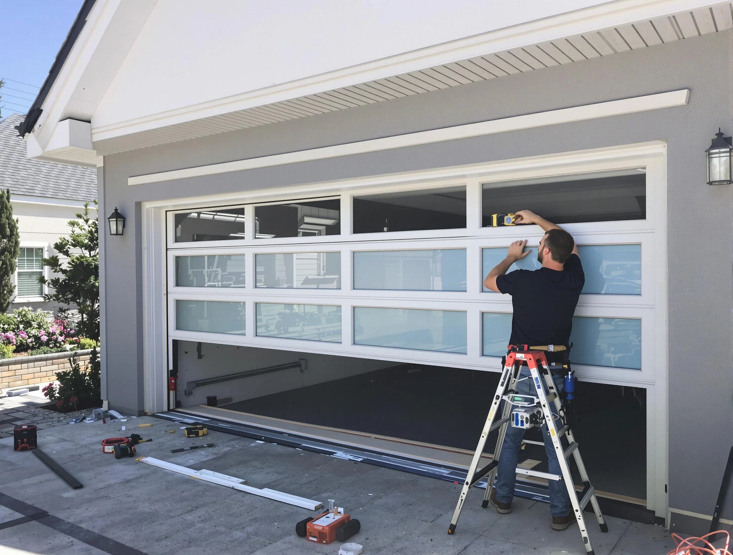 Johns Creek Garage Door Repair team performing garage door replacement in Johns Creek