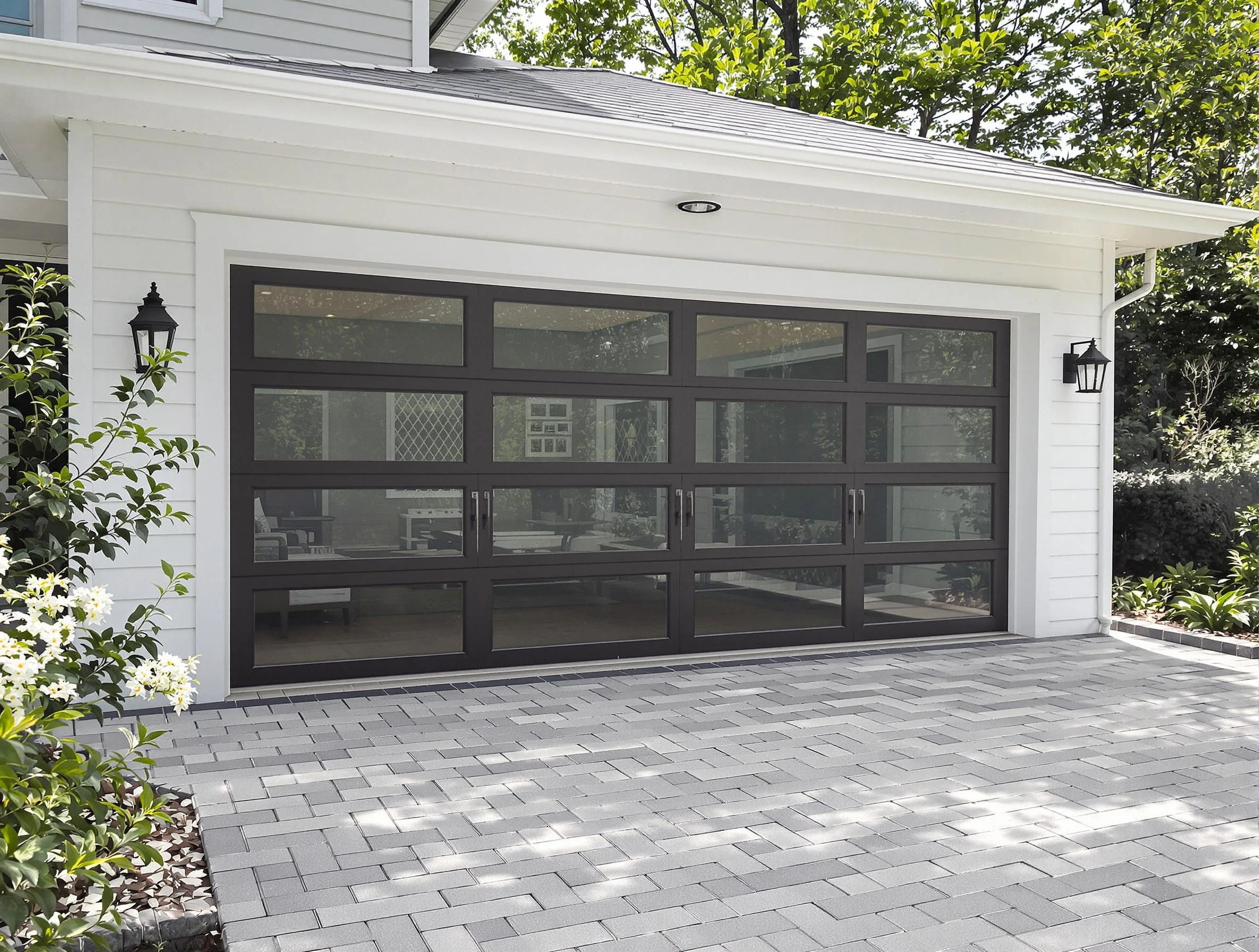 Johns Creek Garage Door Repair design specialist presenting custom garage door options to Johns Creek homeowner